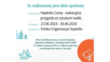 Dotacja do letniego obozu Polskiej Organizacji Hapkido.